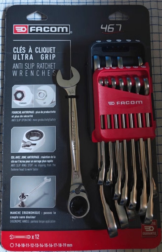 Clés à cliquet combinées 12 pièces Facom 467B.JP12PB, Bricolage & Construction, Enlèvement ou Envoi, Neuf, Jeu d'outils, Facom