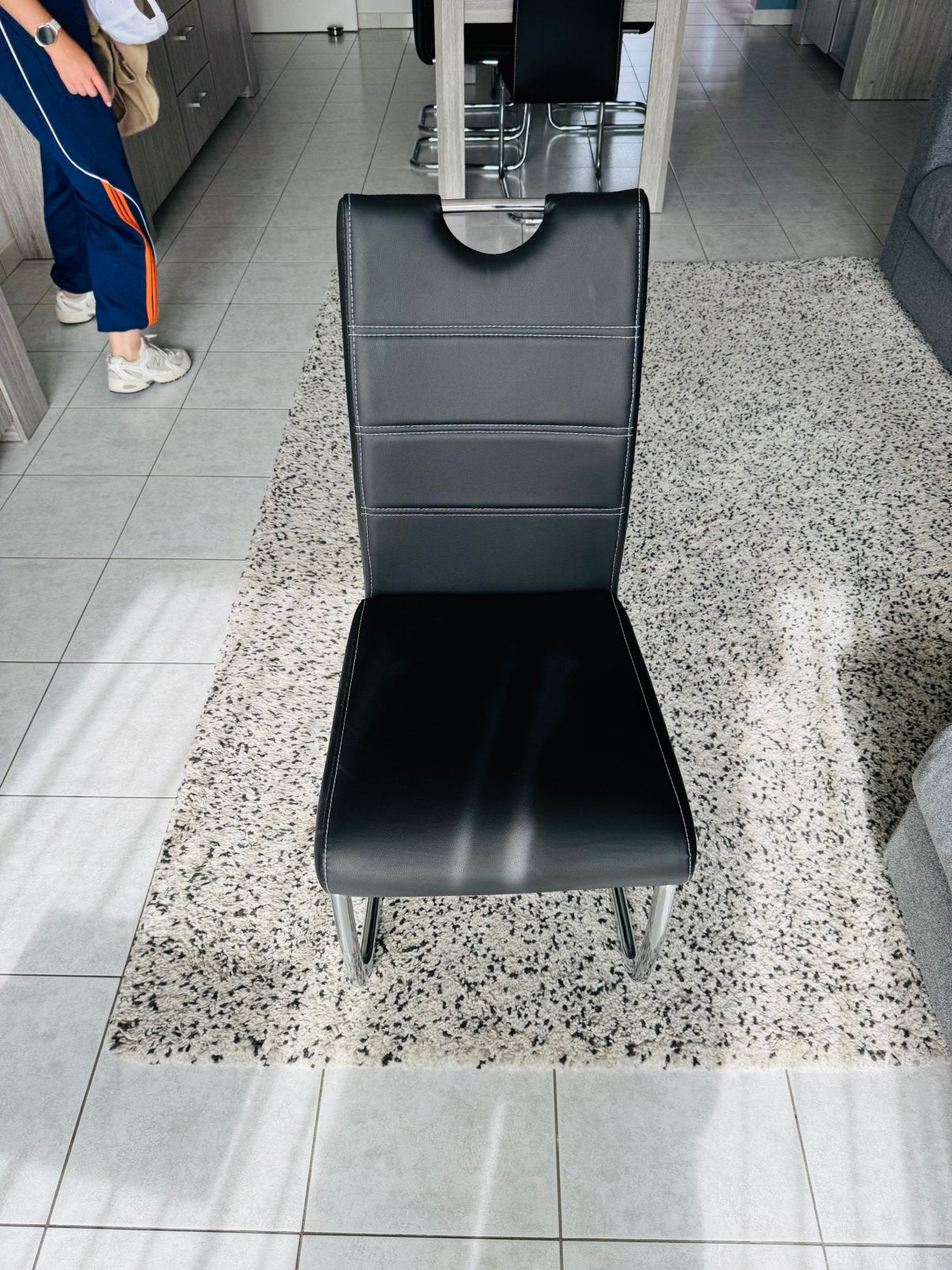 Set van 6 stoelen, Maison & Meubles, Chaises, Synthétique, Enlèvement, Noir, Cinq, Six Chaises ou plus