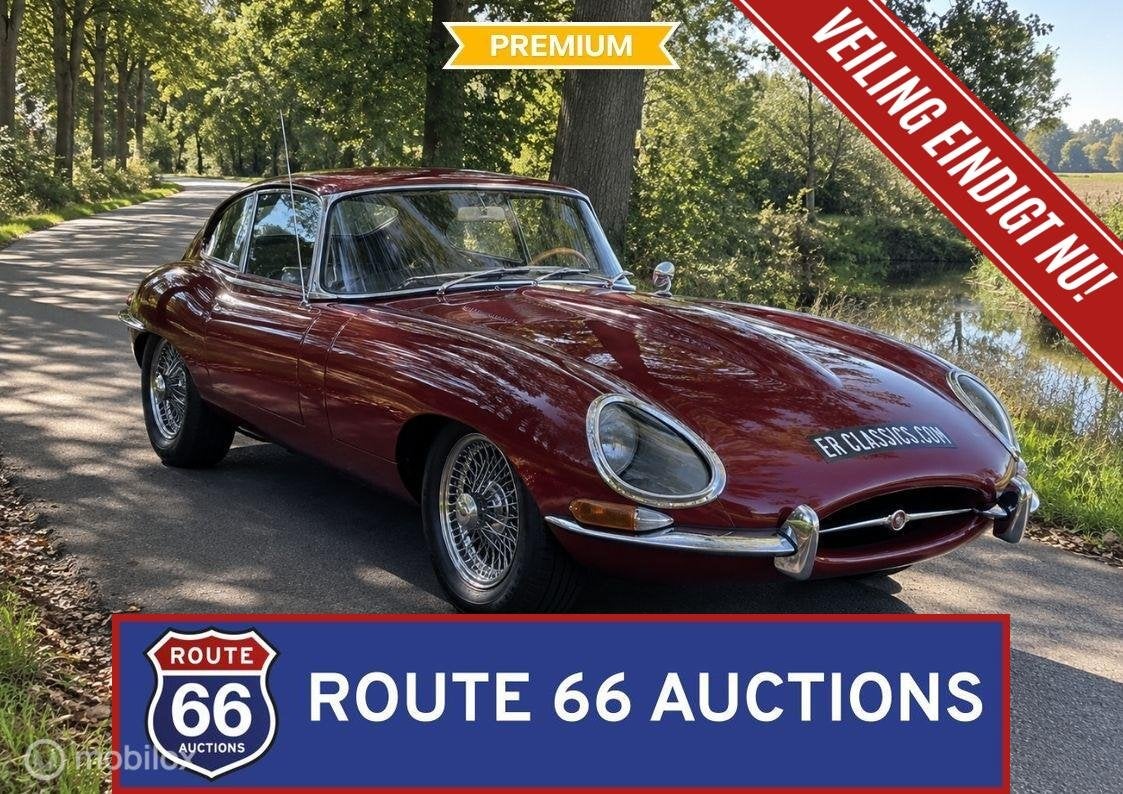 Jaguar E-Type Series 1 | 1967 | Route 66 Auctions, Auto's, Zwart, Bedrijf, Handgeschakeld, Overige carrosserie