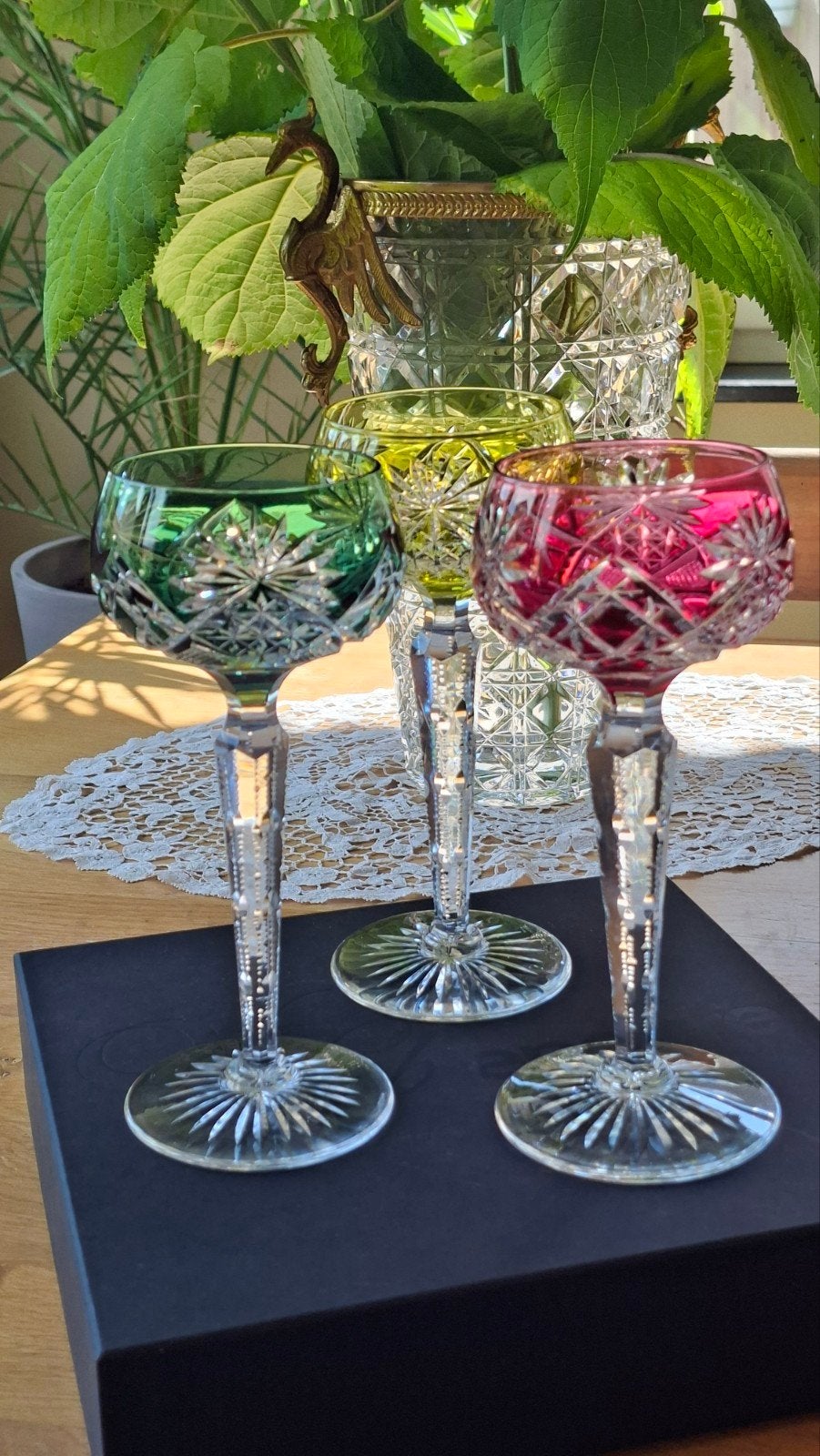 Verres à vin Val Saint Lambert, Collections, Enlèvement ou Envoi