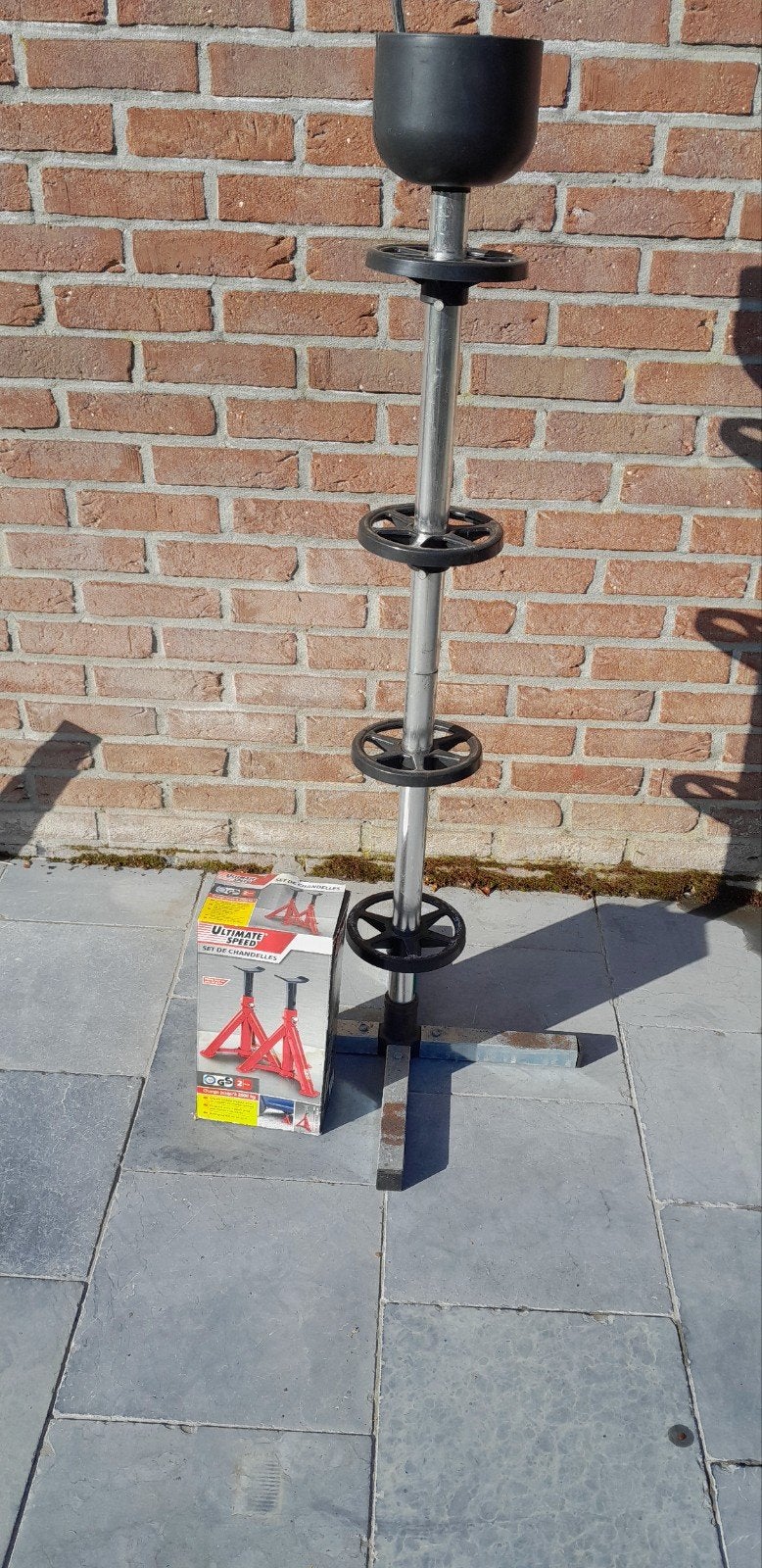 bandenstaander en assensteun, Ophalen