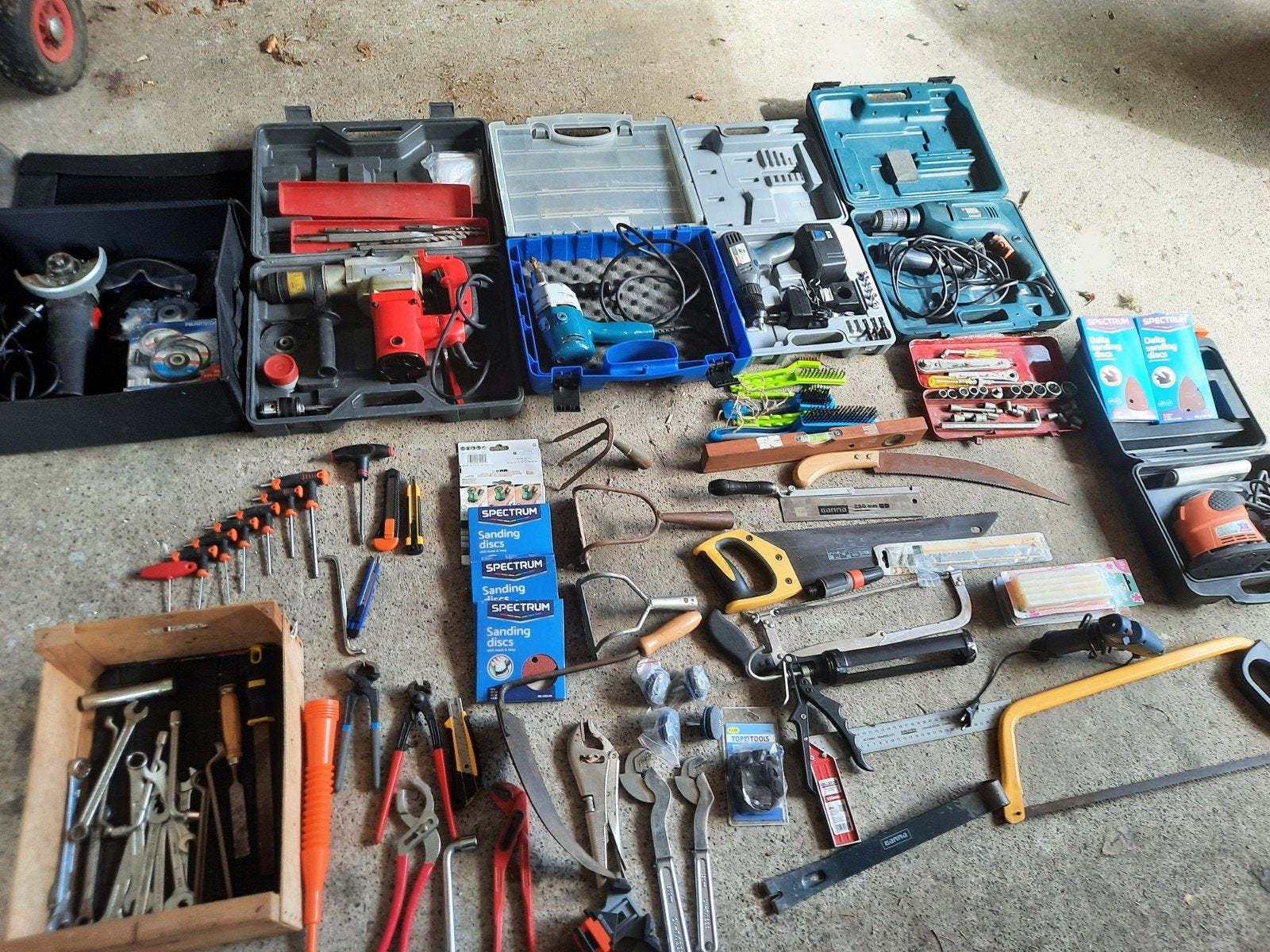 opruiming garage, Ophalen, Haakse slijper