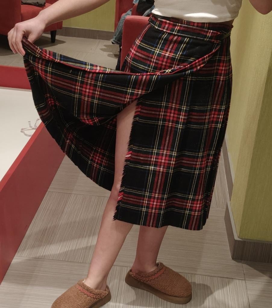 Tartan geruite rok - rood/zwart - maat S/M, Zo goed als nieuw, Maat 36 (S), Ophalen, ANDERE