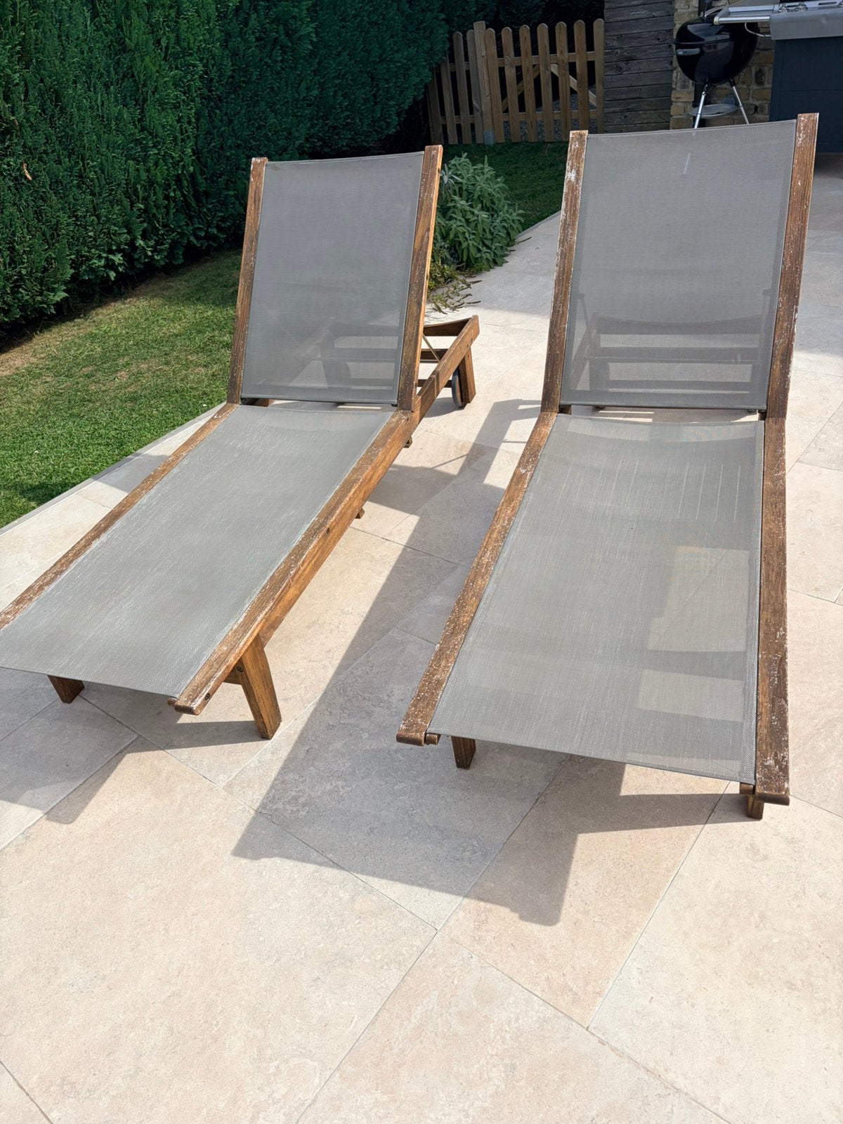 Chaises longues en teck, Jardin & Terrasse, Enlèvement, Utilisé