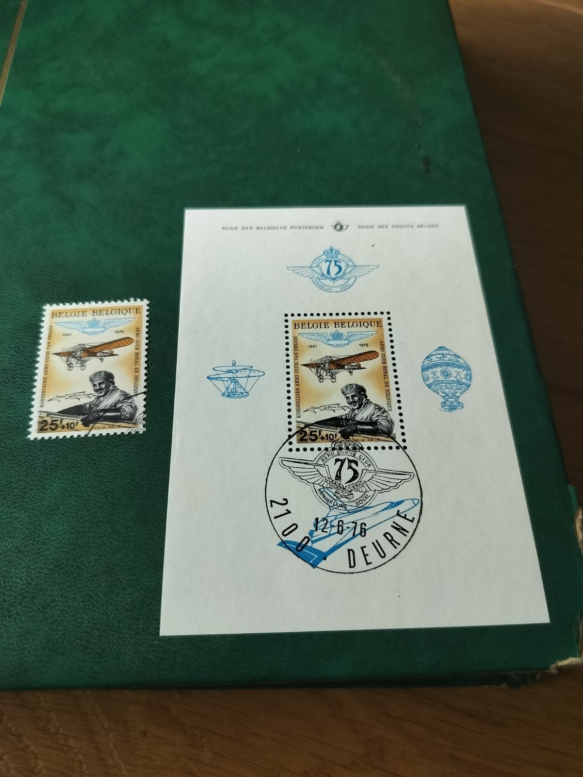 feuille et sceau 75 ans de l'aéroclub, premier jour d'estamp, Enlèvement ou Envoi