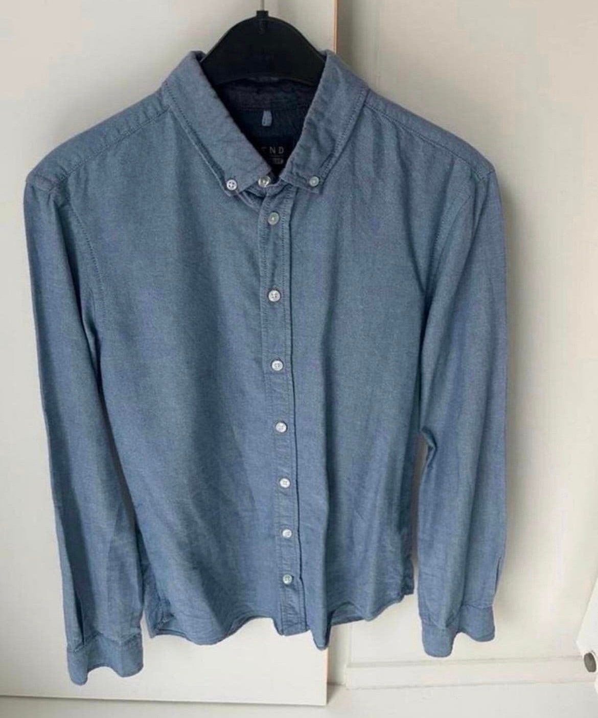 Blauw effen hemd - Blend - small, Kleding | Heren, Ophalen of Verzenden, Zo goed als nieuw, Blauw, Halswijdte 38 (S) of kleiner