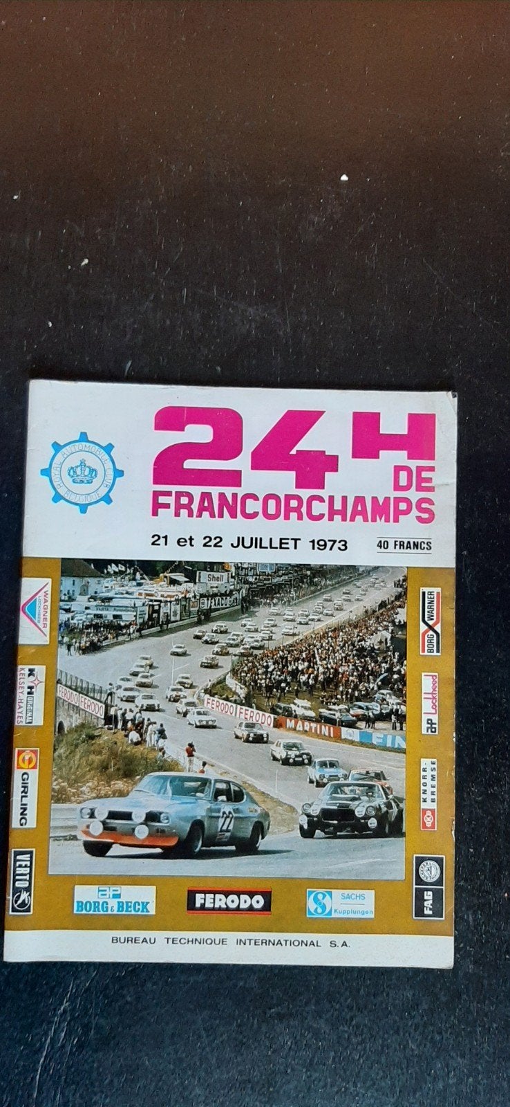 livret de programme des 24 heures de Francorchamps 1973, Enlèvement ou Envoi, Neuf