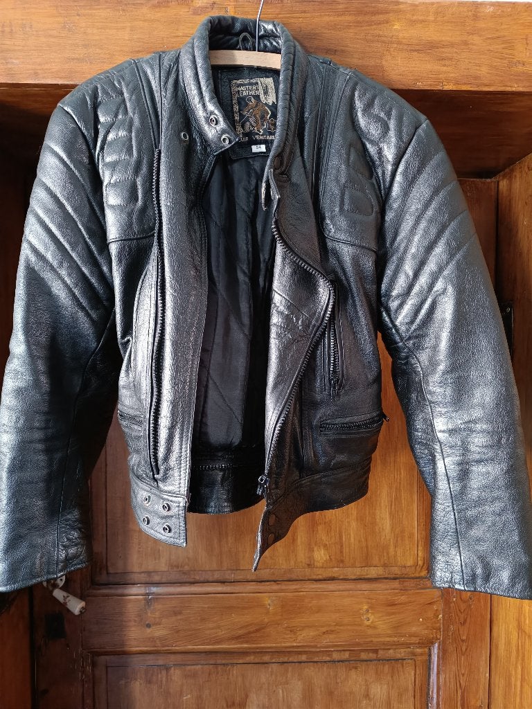 blouson de motard vintage cuir T.54, MASTER S LEATHER, Seconde main, Vêtements de motocross, Enlèvement ou Envoi