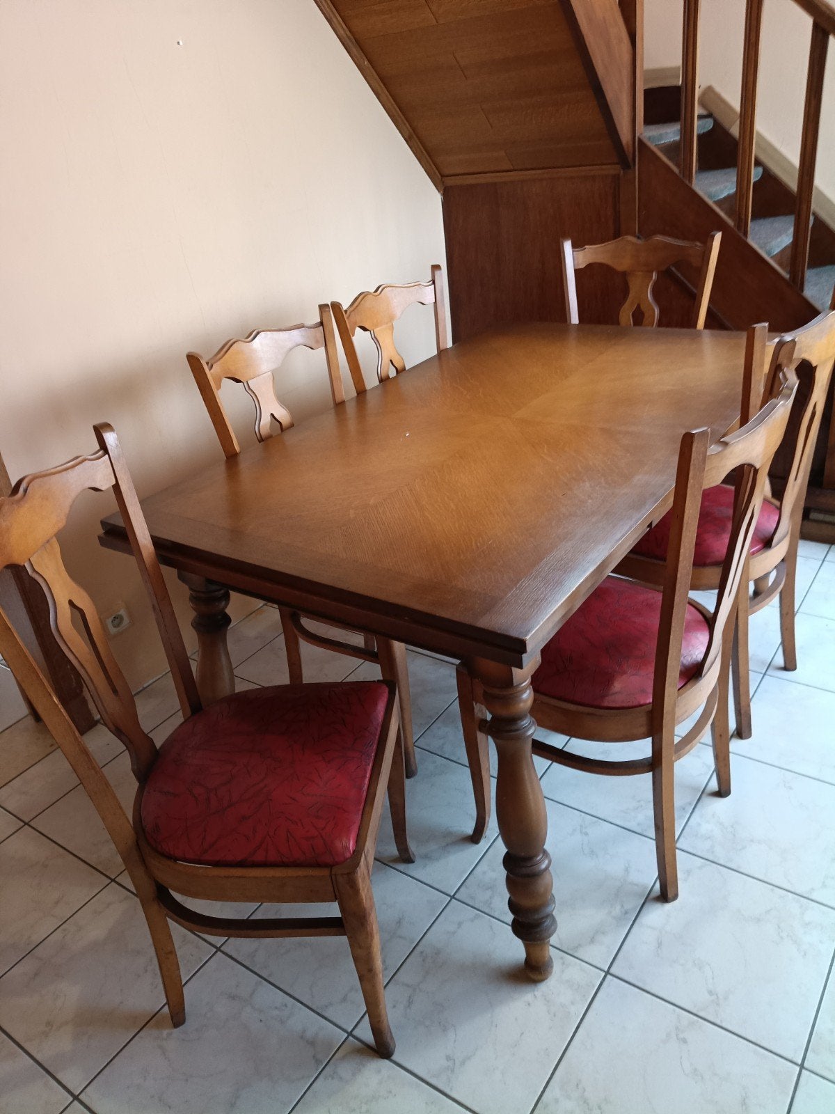 tafel en 6 stoelen, Huis en Inrichting, Ophalen, Gebruikt, 6 tot 8 stoelen