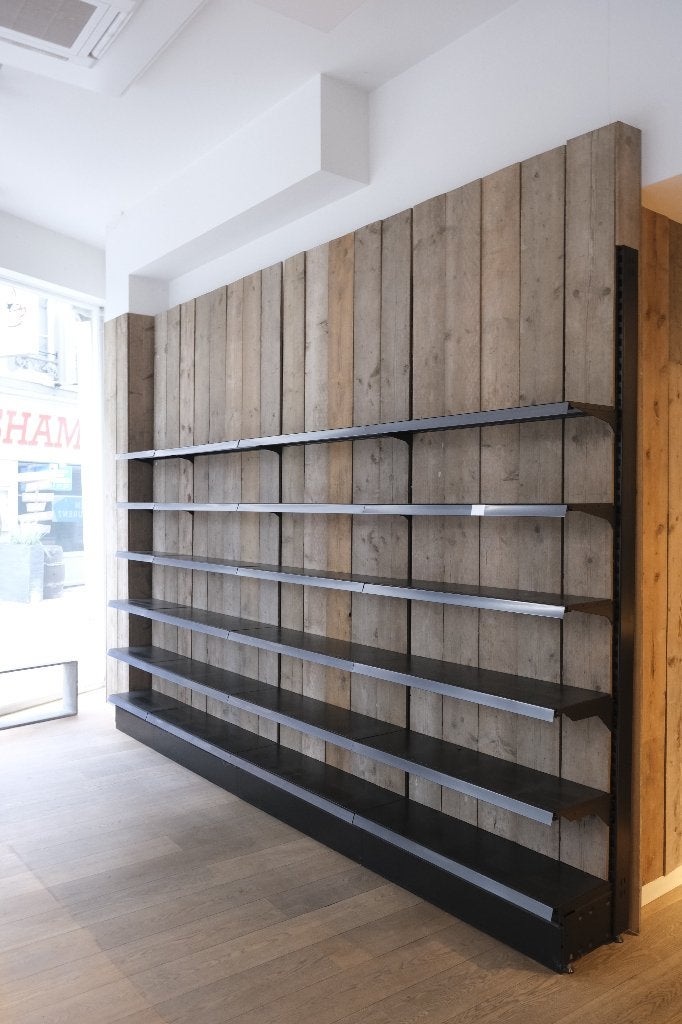 Brooklyn etalage stelling zwart / Grijs stijgerhout., Ophalen