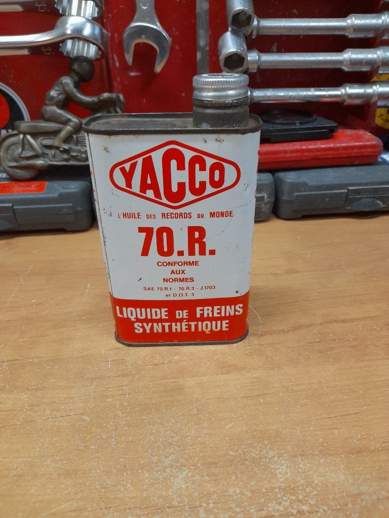 ancien bidon huile vide yacco 70r liquide freins, Envoi, Utilisé, Autres types