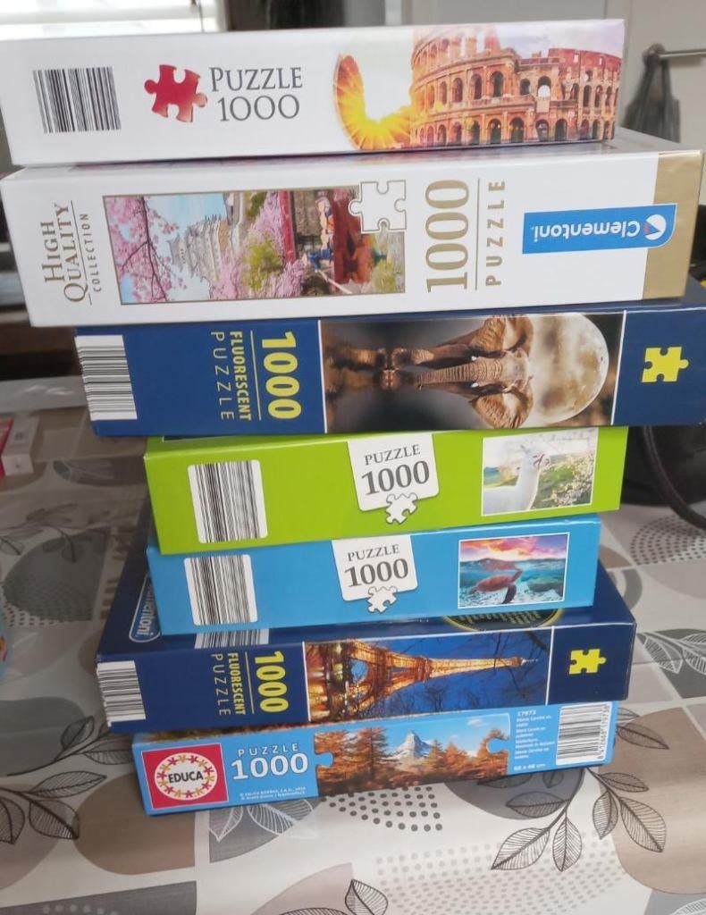 Legpuzzels 1000 stukjes. €3, Ophalen, 500 t/m 1500 stukjes, Zo goed als nieuw, Legpuzzel