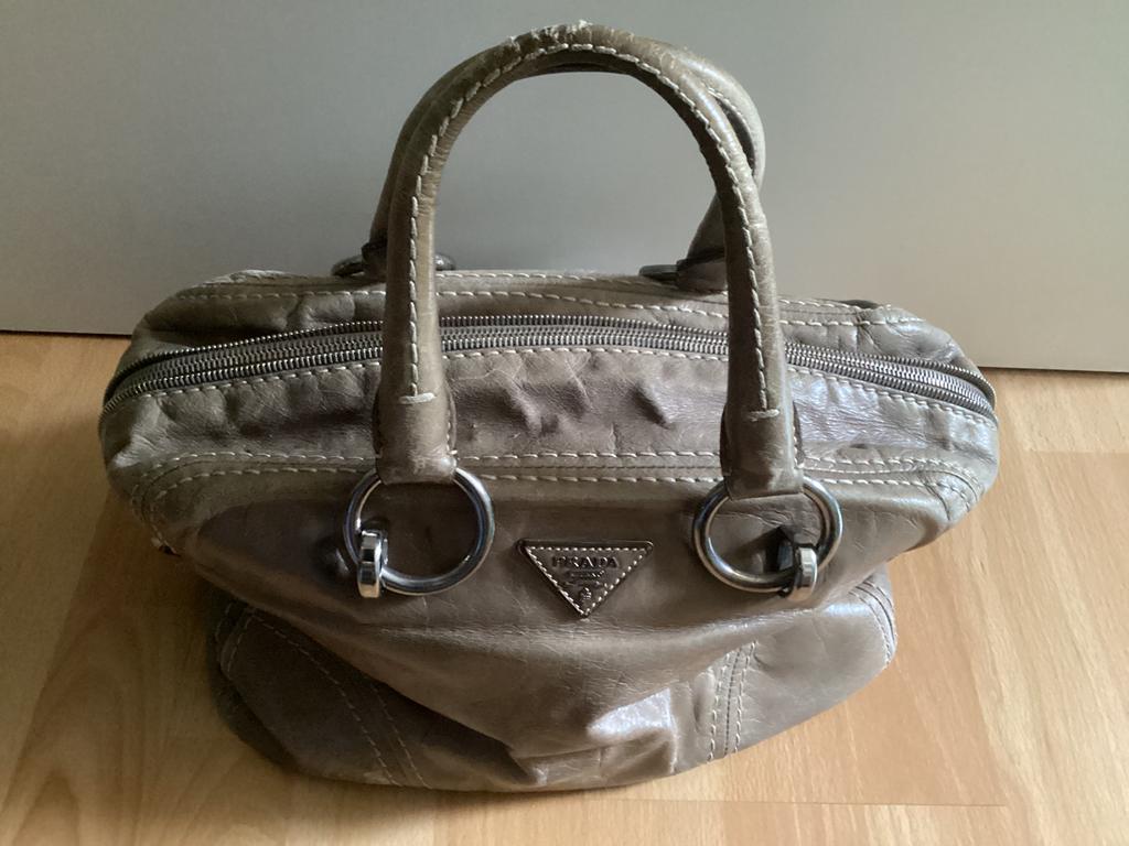 Vintage Prada Handtas, Ophalen of Verzenden, Beige, Handtas