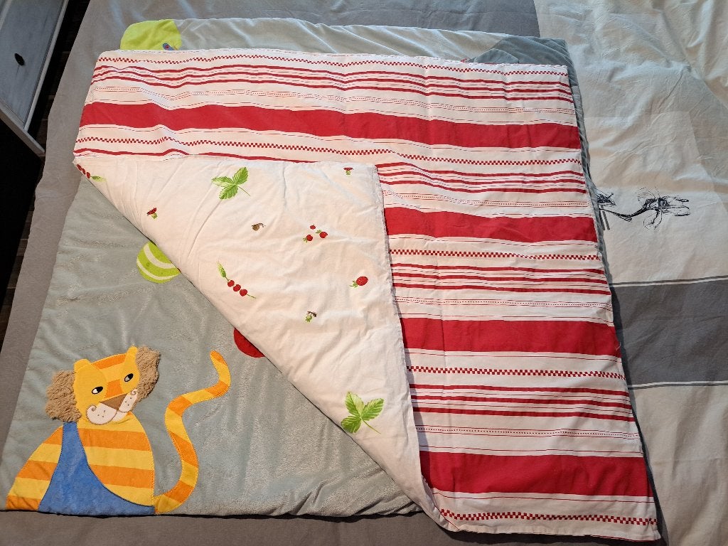 Donsdeken babybed, + overtrekken, slaapzakken, e.a, Set van meerdere stuks, Jongetje of Meisje, Ophalen of Verzenden, Zo goed als nieuw
