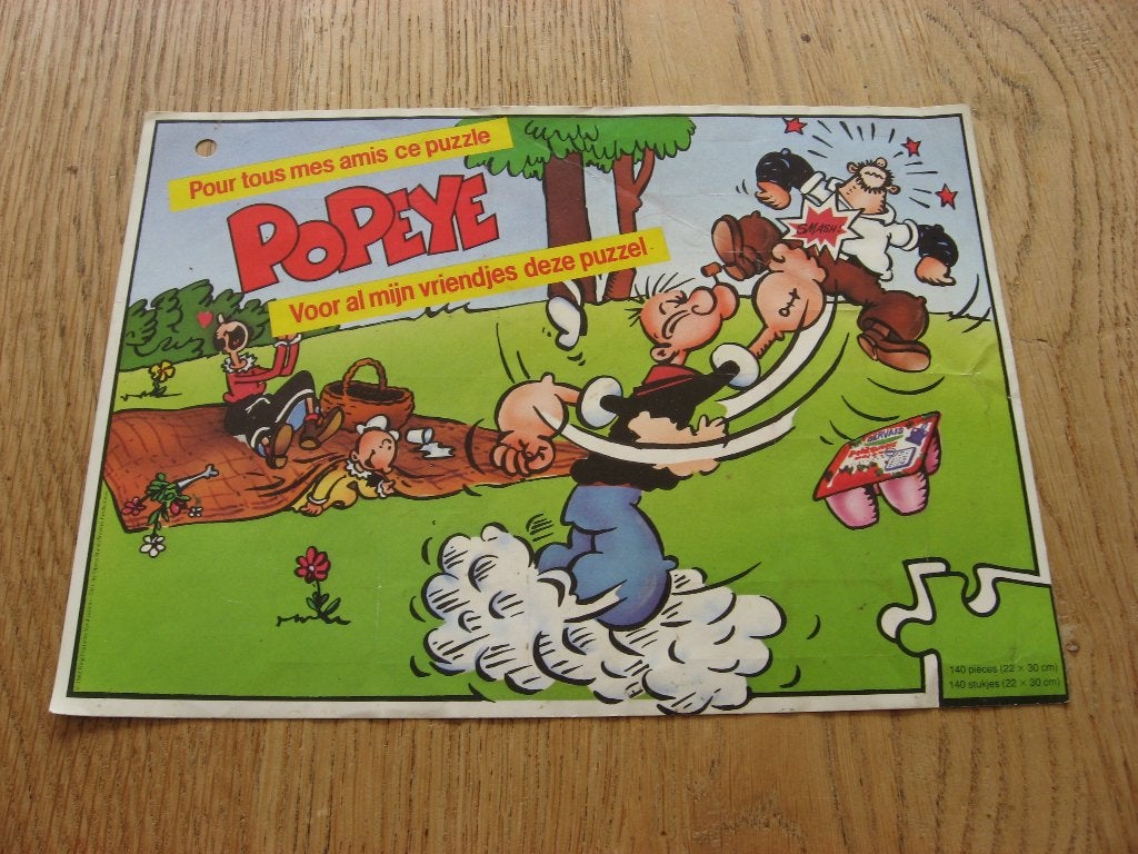 Puzzel Stickers Popeye Gervais 1982 22 x 16 cm, Ophalen, Nieuw, Strip of Tekenfilm