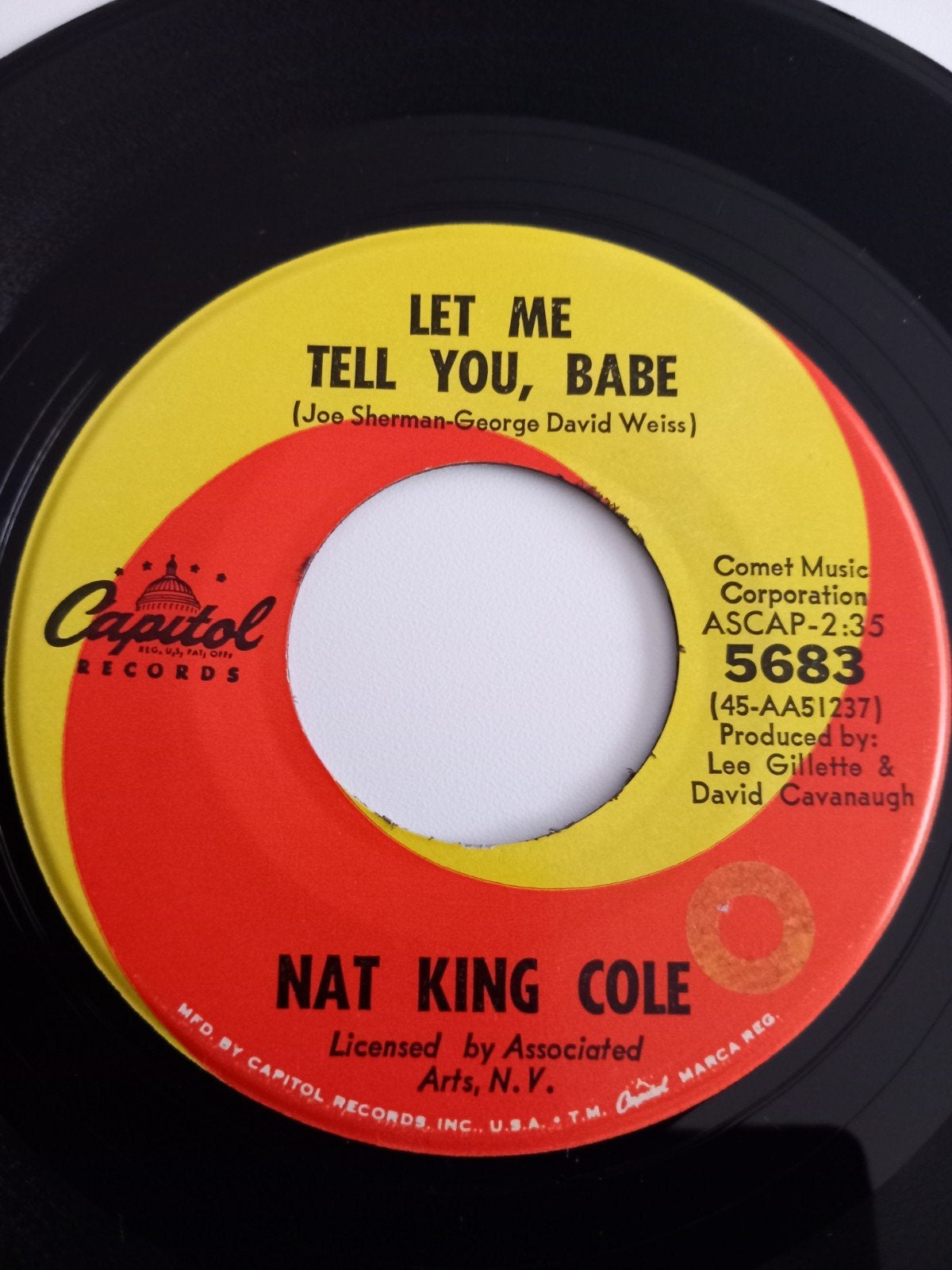 NAT KING COLE. POPCORN OLDIES 60S USA 45T, Ophalen of Verzenden, Pop