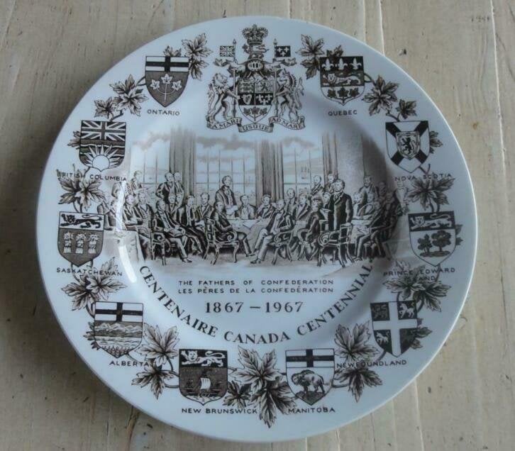 Canadees bord, Canada's Centennial (1867-1967),  Wood & Sons, Ophalen of Verzenden
