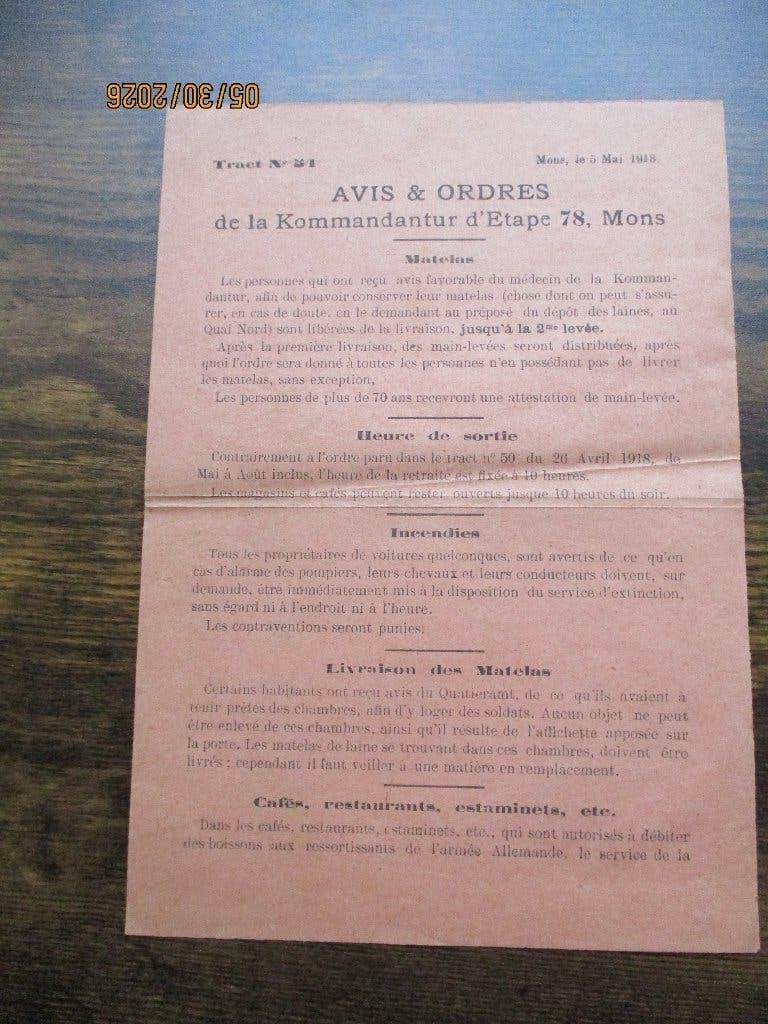 Mons. Tract  N 81 Mai 1918, Verzenden