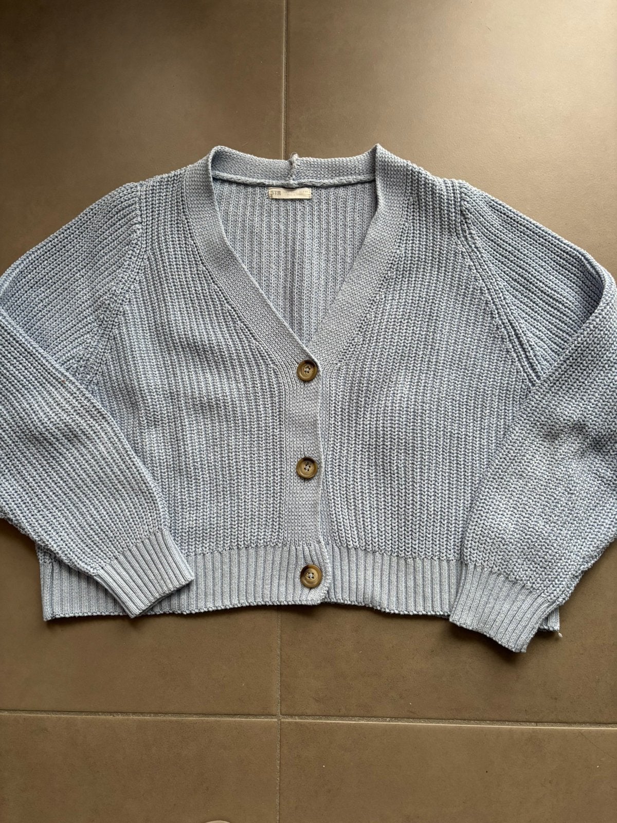 Blauwe gilet stradivarius large, Ophalen of Verzenden, Zo goed als nieuw, Maat 42/44 (L), Blauw