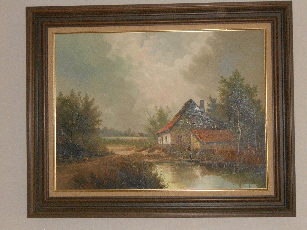peinture avec vue sur la campagne, Enlèvement, Peint à la main, Paysage, Toile