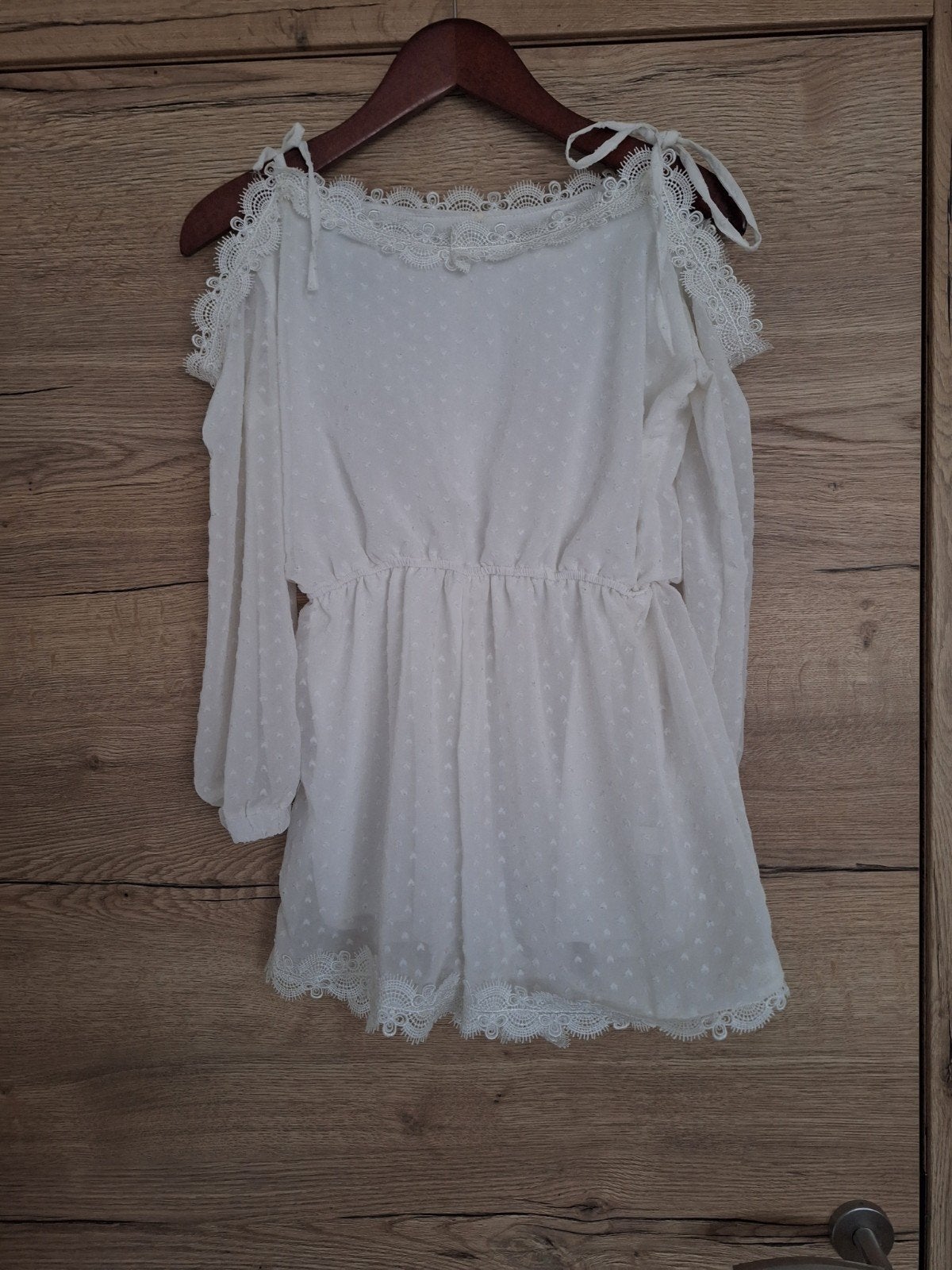 Combinaison short blanc dentelle L, Enlèvement ou Envoi, Blanc