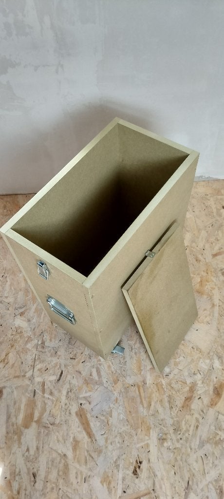 2 houten opbergboxen op wieltjes, Enlèvement