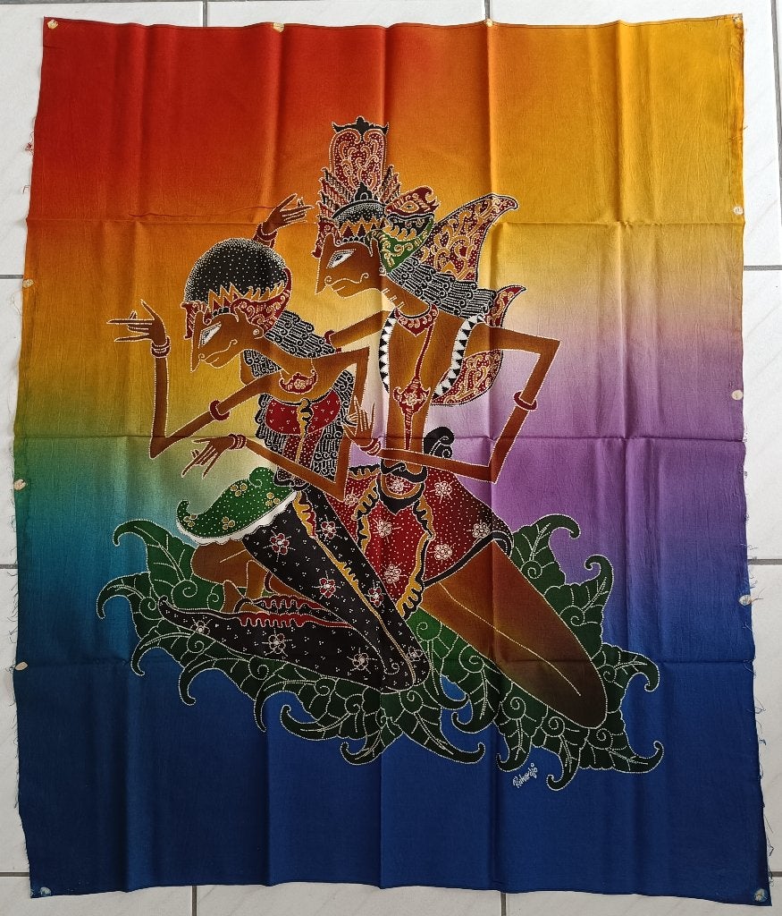 originele batik tekening / schildering op stof, Ophalen of Verzenden, Overige typen, Overige technieken