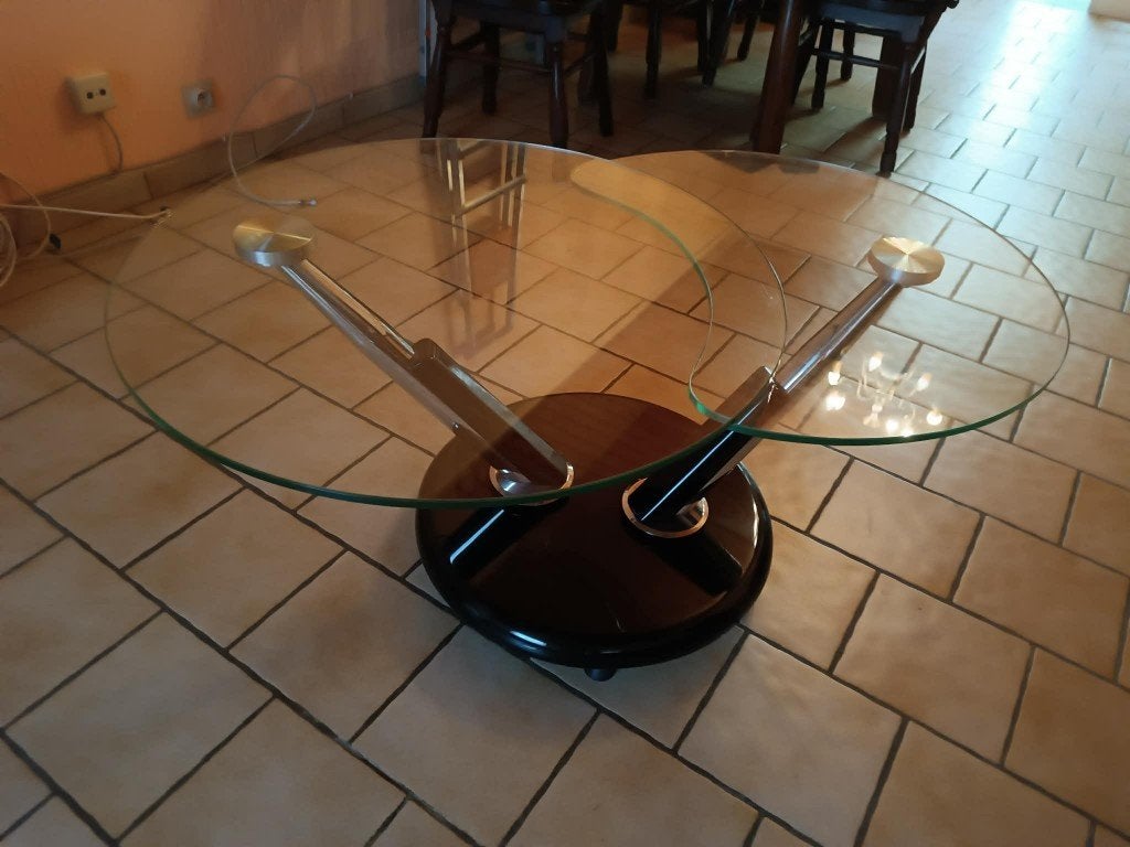 table de salon en verre, Ophalen, 50 – 75, 50 tot 100 cm, Rond