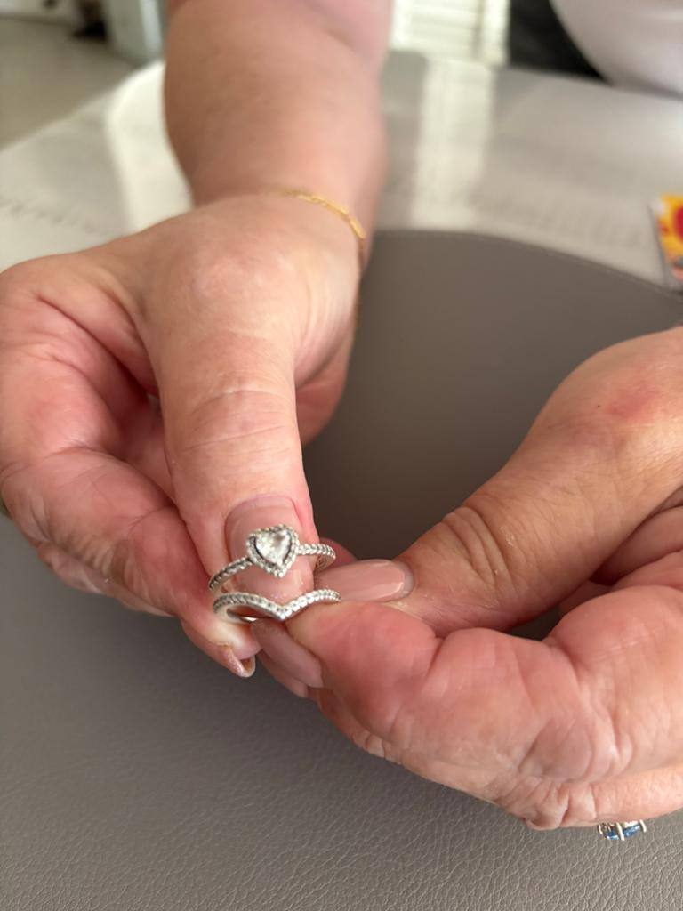 Pandora ring+bijzetstukje, Handtassen en Accessoires, Ringen, Ophalen, Zo goed als nieuw