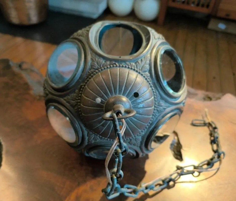 Antieke Art Nouveau hanglamp iin Brons, Enlèvement ou Envoi, Bronze