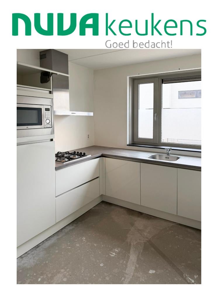 Duurzame Nuva Keukens L keuken 216 x 243 cm + apparatuur, Huis en Inrichting, Keuken | Complete keukens, Ophalen, Gebruikt, Wit