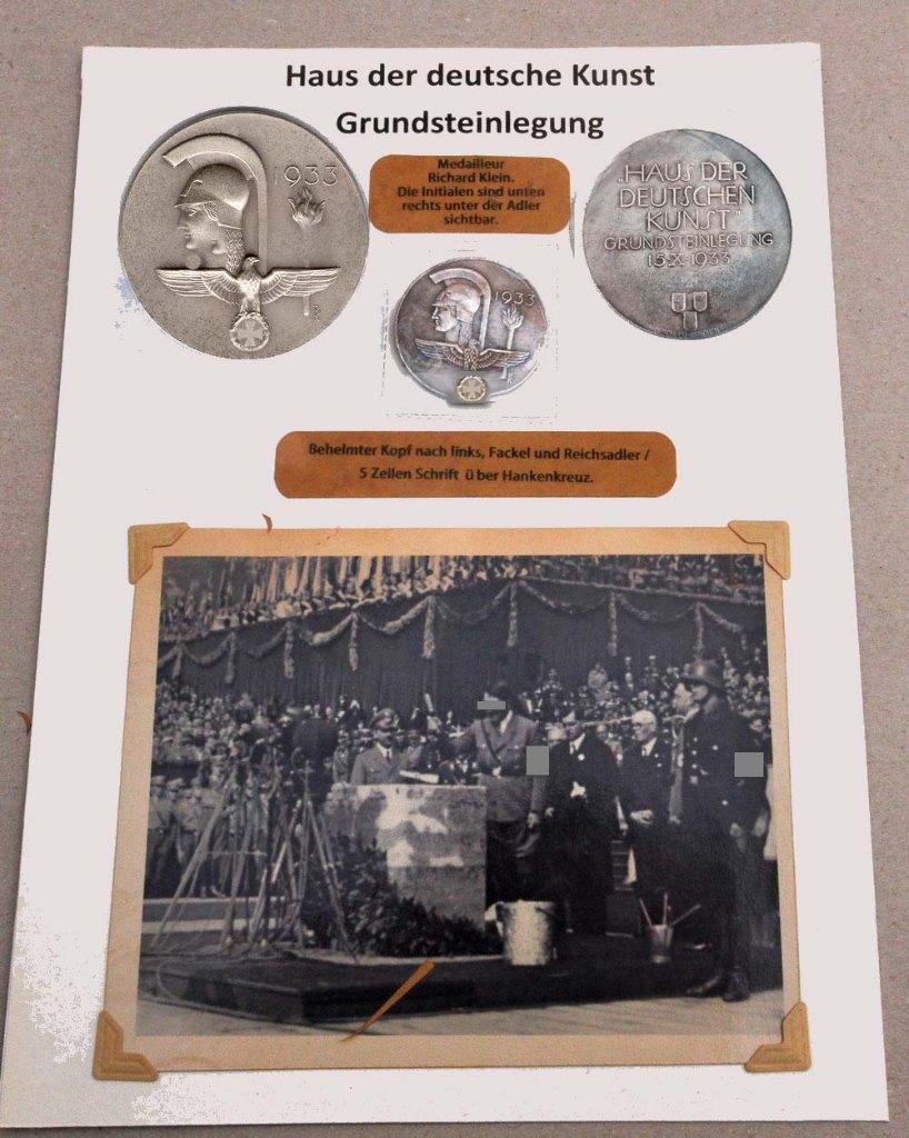 Steenlegging 'Haus der Deutschen Kunst' 1933., Verzamelen, Militaria | Tweede Wereldoorlog, Verzenden, Overige soorten, Embleem of Badge