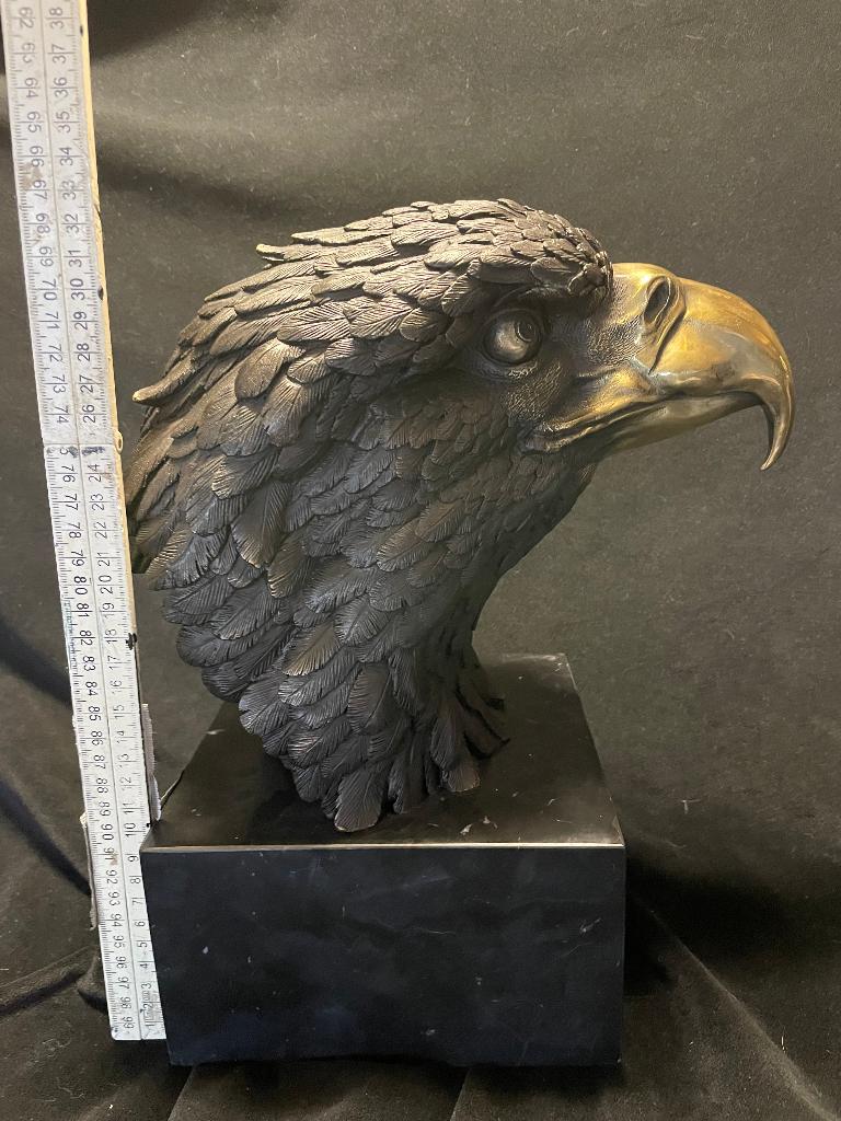 Bronzen arendskop 34 cm XXXL A.Thornbum 14 kilo zuiver brons, Enlèvement ou Envoi, Brons, Statue