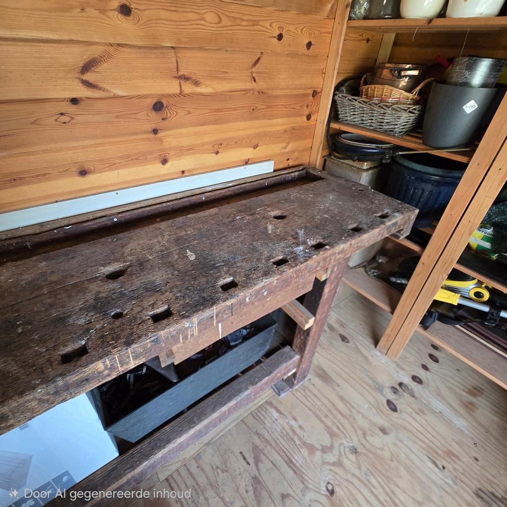 Antieke houten werkbank, Antiek en Kunst, Ophalen