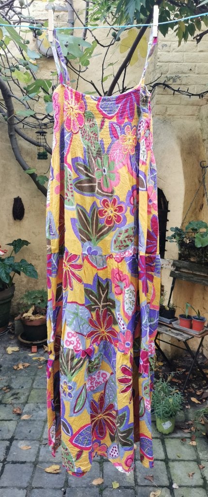 Lange jurk gebloemde zomerjurk spaghettibandjes T4, Taille 42/44 (L), Agathe Velmont, Enlèvement ou Envoi, Comme neuf