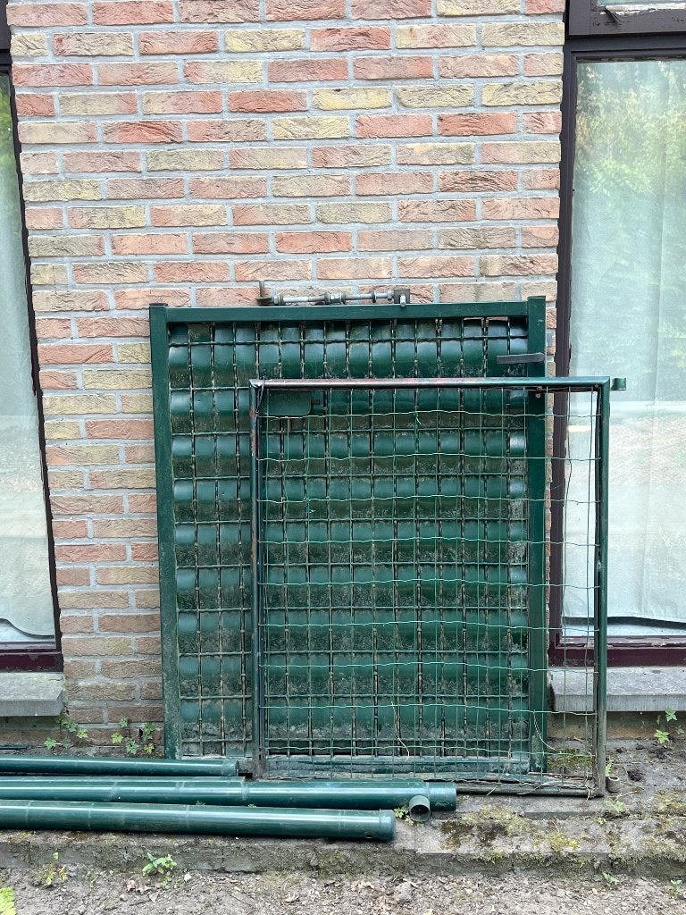 Tuinpoorten + palen — als pakket weg, Ophalen, Gebruikt, 100 tot 150 cm, 100 tot 150 cm