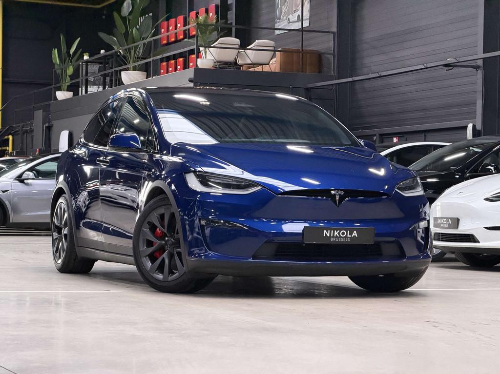 Tesla Model X PLAID - AP ACTIVE - RED BRAKES - 6 SEATS - 1.0, Auto's, Tesla, Model X, Gebruikt, Zwart, Blauw