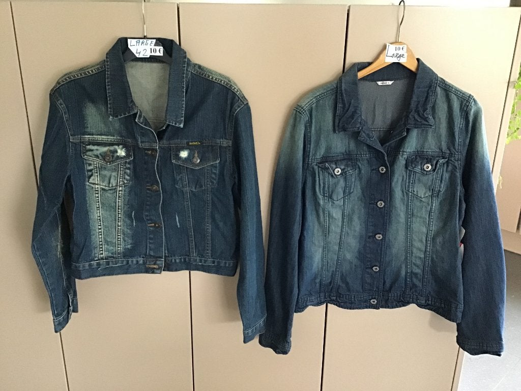 2 belles vestes en jean taille L pour 10 euros, Enlèvement ou Envoi, Comme neuf