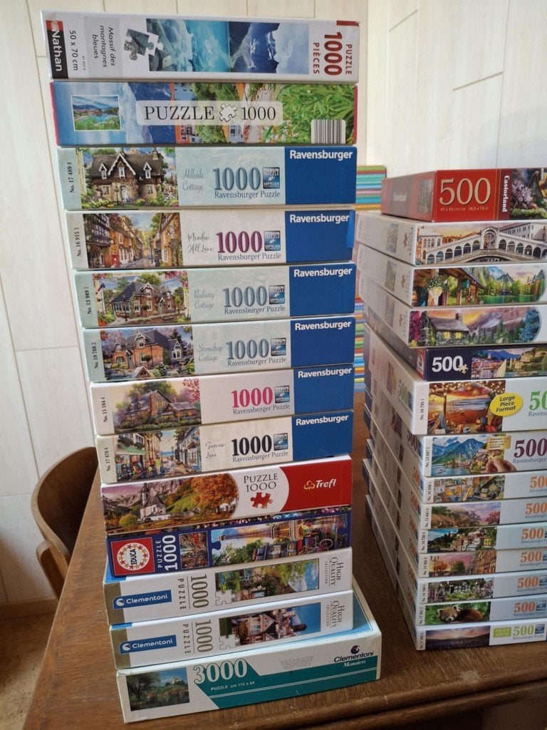 Lot de Puzzles, Hobby en Vrije tijd, Denksport en Puzzels, Ophalen, 500 t/m 1500 stukjes, Zo goed als nieuw, Legpuzzel