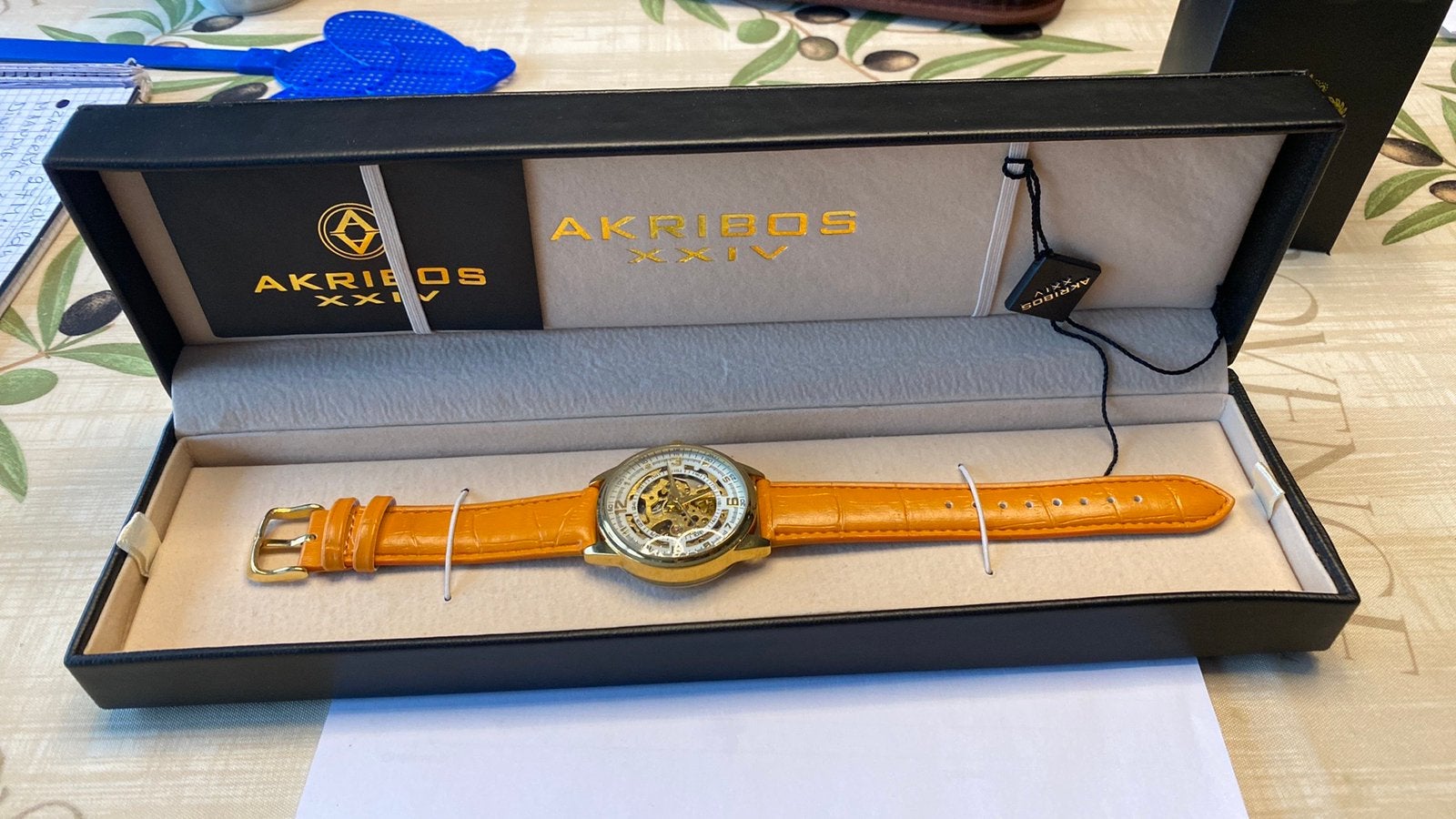 Nieuw uurwerk automatic gold, Ophalen, Leer, Staal, Polshorloge
