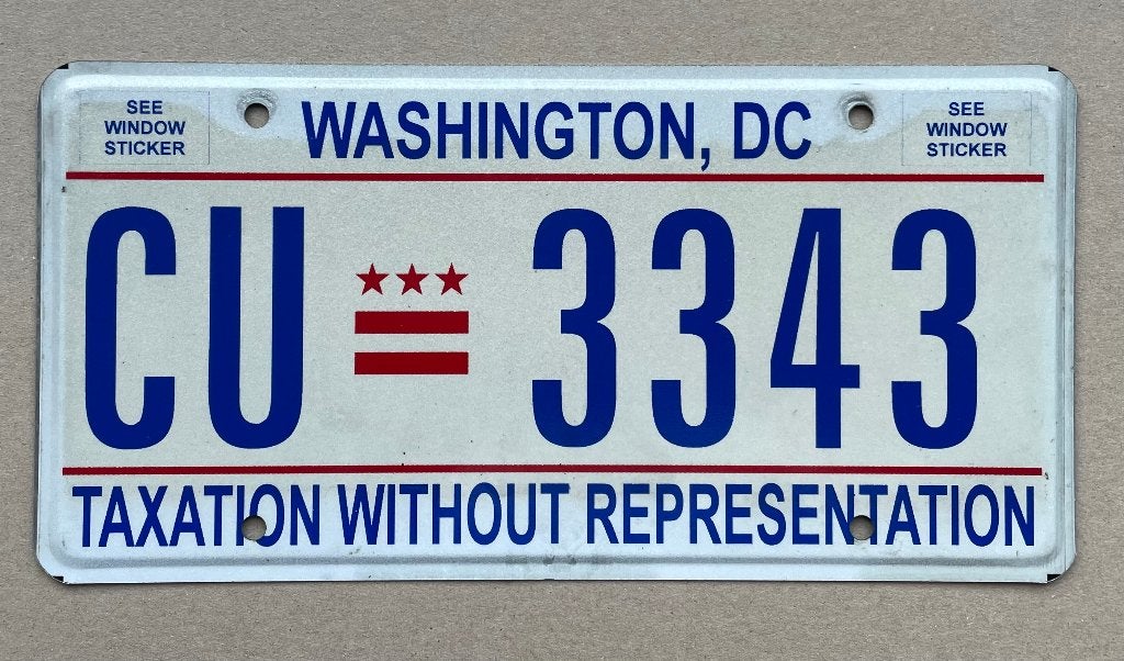 Nummerplaat Washington DC USA plaque d'immatriculation, Enlèvement ou Envoi, Comme neuf