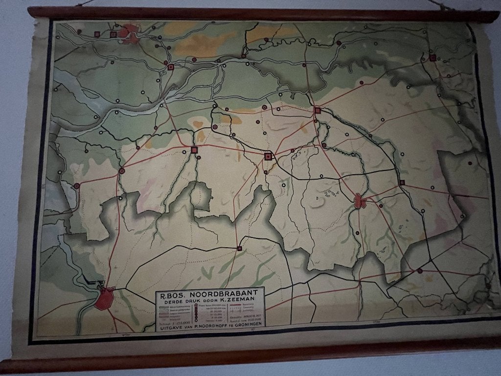 Carte scolaire classique du Brabant (NL), Livres, Noordhof Groningen, Pays-Bas, Enlèvement, Utilisé