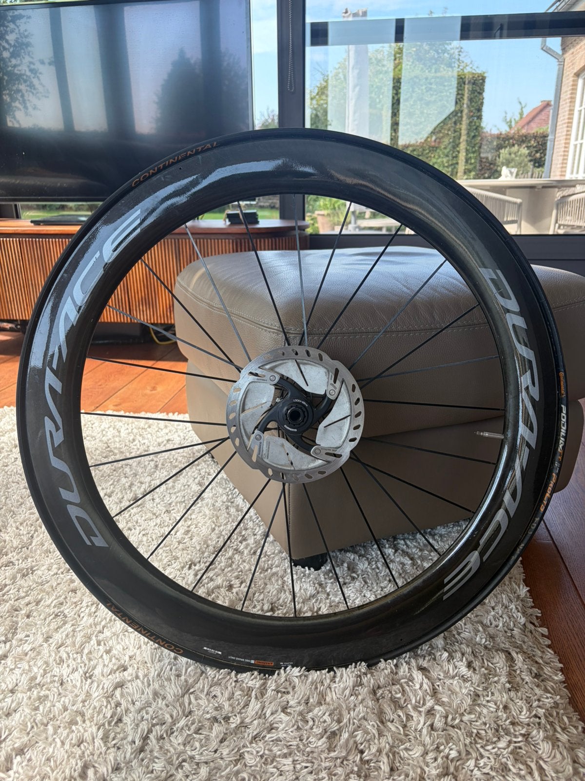 Dura-Ace C60 carbon voorwiel - schijf - slang - 60 mm, Ophalen, Zo goed als nieuw, Wiel, Carbon