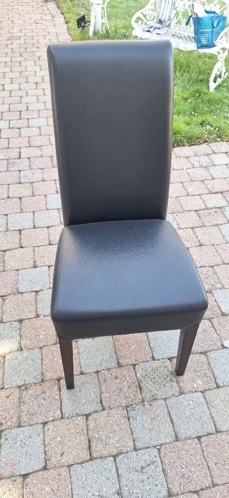 6 lederen stoelen als nieuw, Ophalen, Zwart, Zo goed als nieuw, Modern