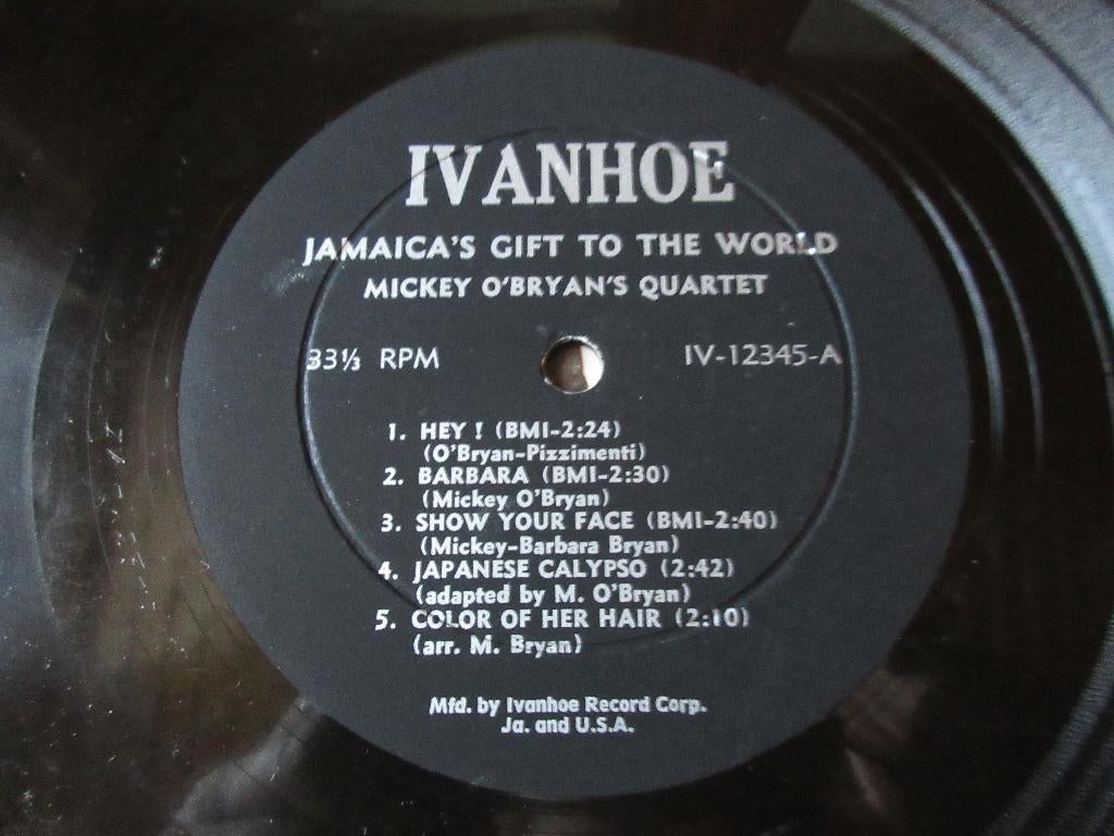 LP Mickey O'Bryan Quartet ‎– Jamaica's Gift To The World, Gebruikt, Overige typen, Ophalen of Verzenden, 12 inch