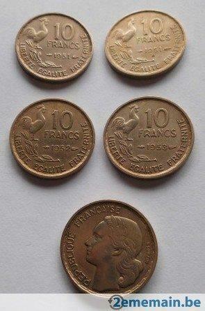 munten Frankrijk -10 frank diverse jaren - 1 euromunt, Ophalen of Verzenden, Frankrijk, 1 euro
