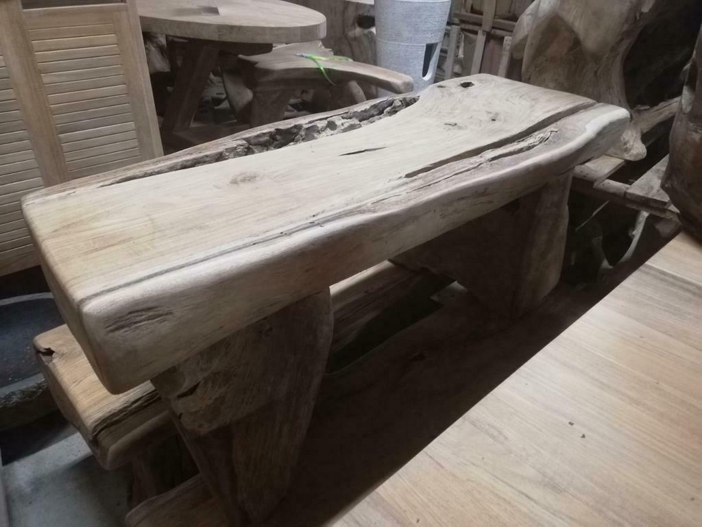 Bank in Massieve Teak, Ophalen