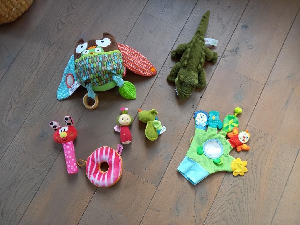 Jouet doux pour bébé Skiphop, hibou, crocodile, poupées Lill, Enlèvement ou Envoi, Utilisé, Autres types, Sonore