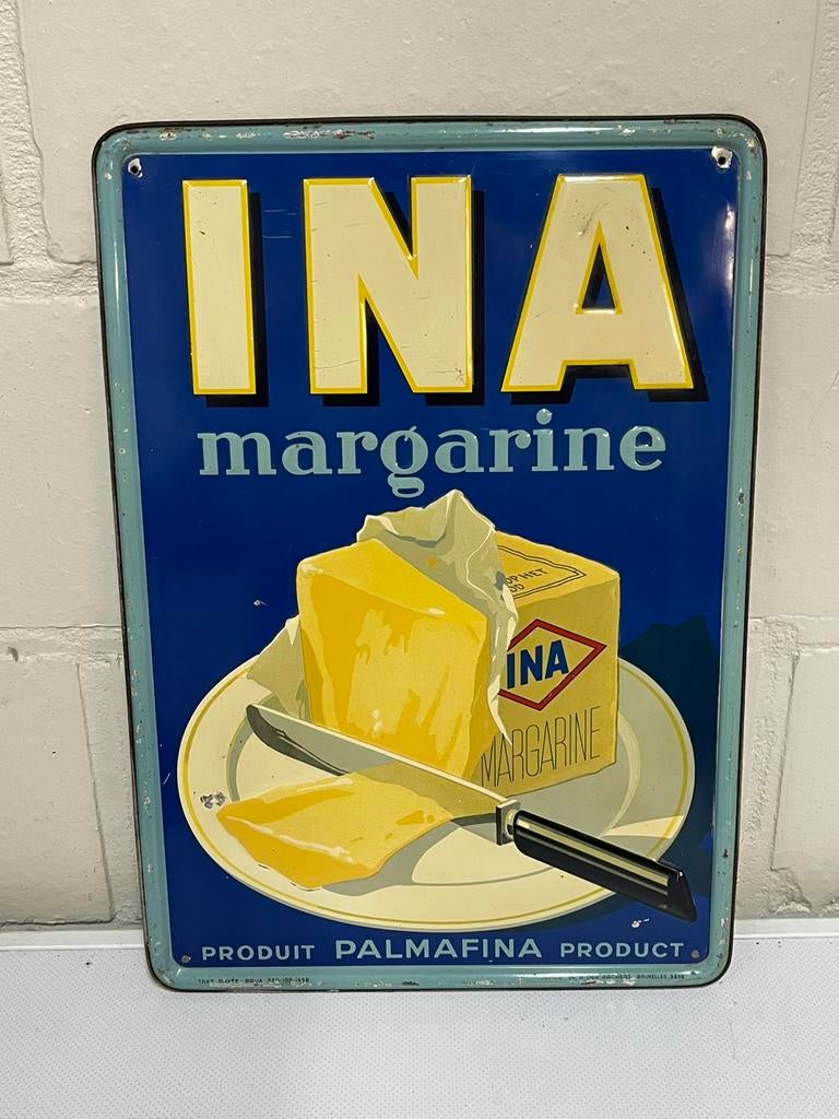 Ina margarine blik bord 1938 (35 op 24,5), Enlèvement ou Envoi, Comme neuf