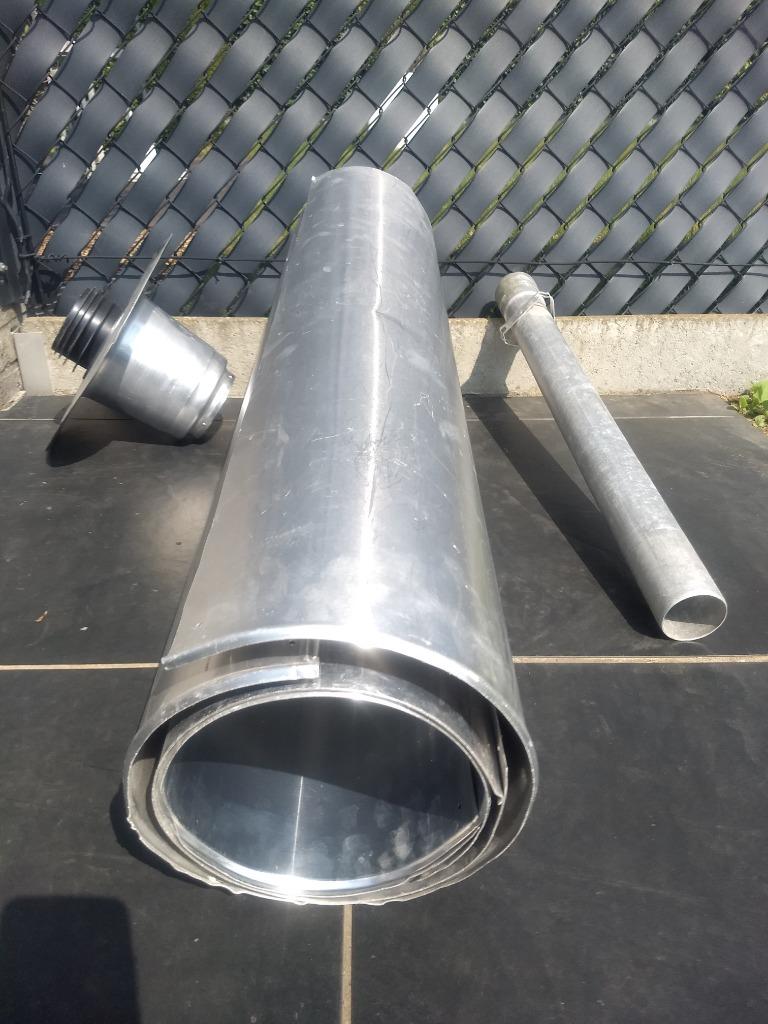 Aluminium schouwbuizen 3 x 1 m hoogte + hulpstukken, Ophalen of Verzenden, Zo goed als nieuw, Afzuiger